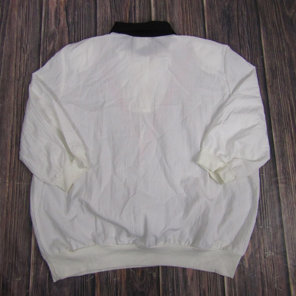 Vintage Remo II Sweatshirt Womens Large White V Stripe Pullover Made USA 80s - Picture 6 of 8